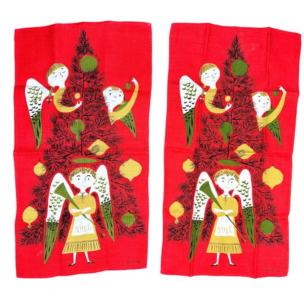 Fallani & Cohn Linen Tammis Keefe Holiday Decorative Dish / Tea Towel